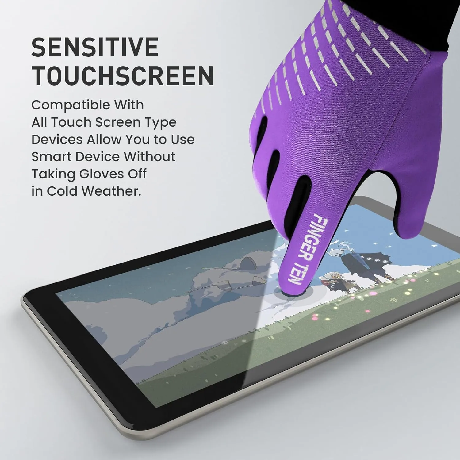 FINGER TEN Winter Gloves Touchscreen for Kids Boys Girls Running Thermal Gloves for Cold Weather, Youth Lightweight Warm Touch Screen Gloves for Texting Hiking Skating Football Soccer