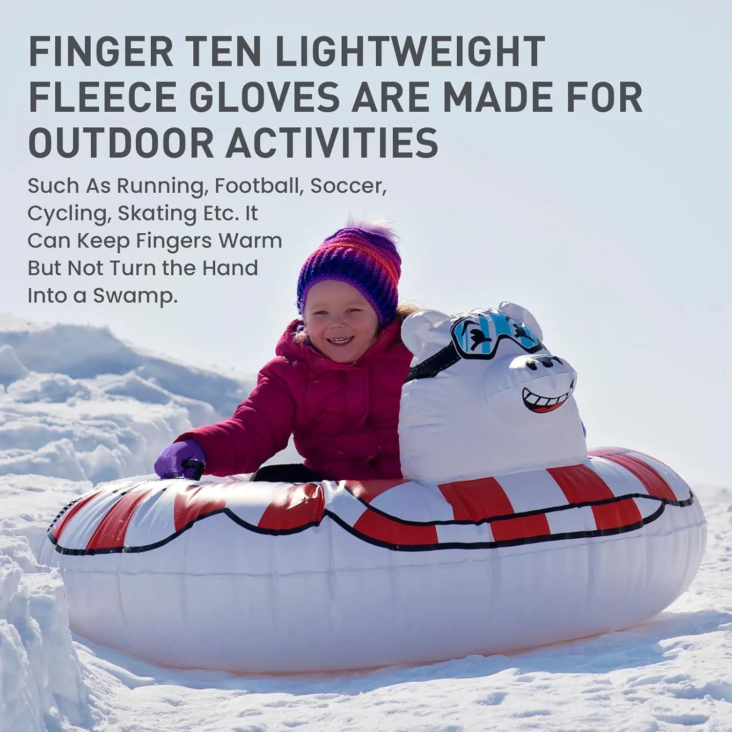 FINGER TEN Winter Gloves Touchscreen for Kids Boys Girls Running Thermal Gloves for Cold Weather, Youth Lightweight Warm Touch Screen Gloves for Texting Hiking Skating Football Soccer