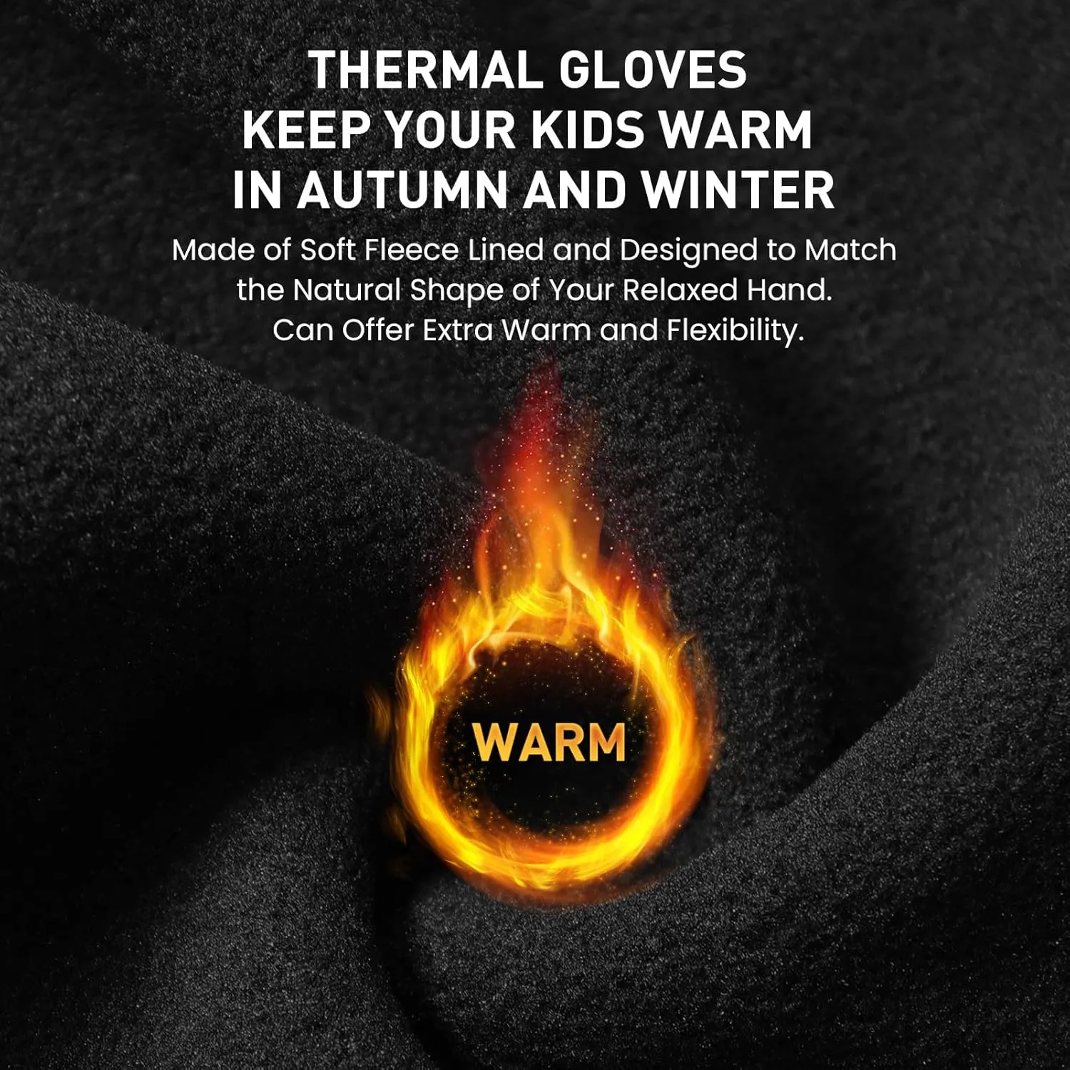 FINGER TEN Winter Gloves Touchscreen for Kids Boys Girls Running Thermal Gloves for Cold Weather, Youth Lightweight Warm Touch Screen Gloves for Texting Hiking Skating Football Soccer