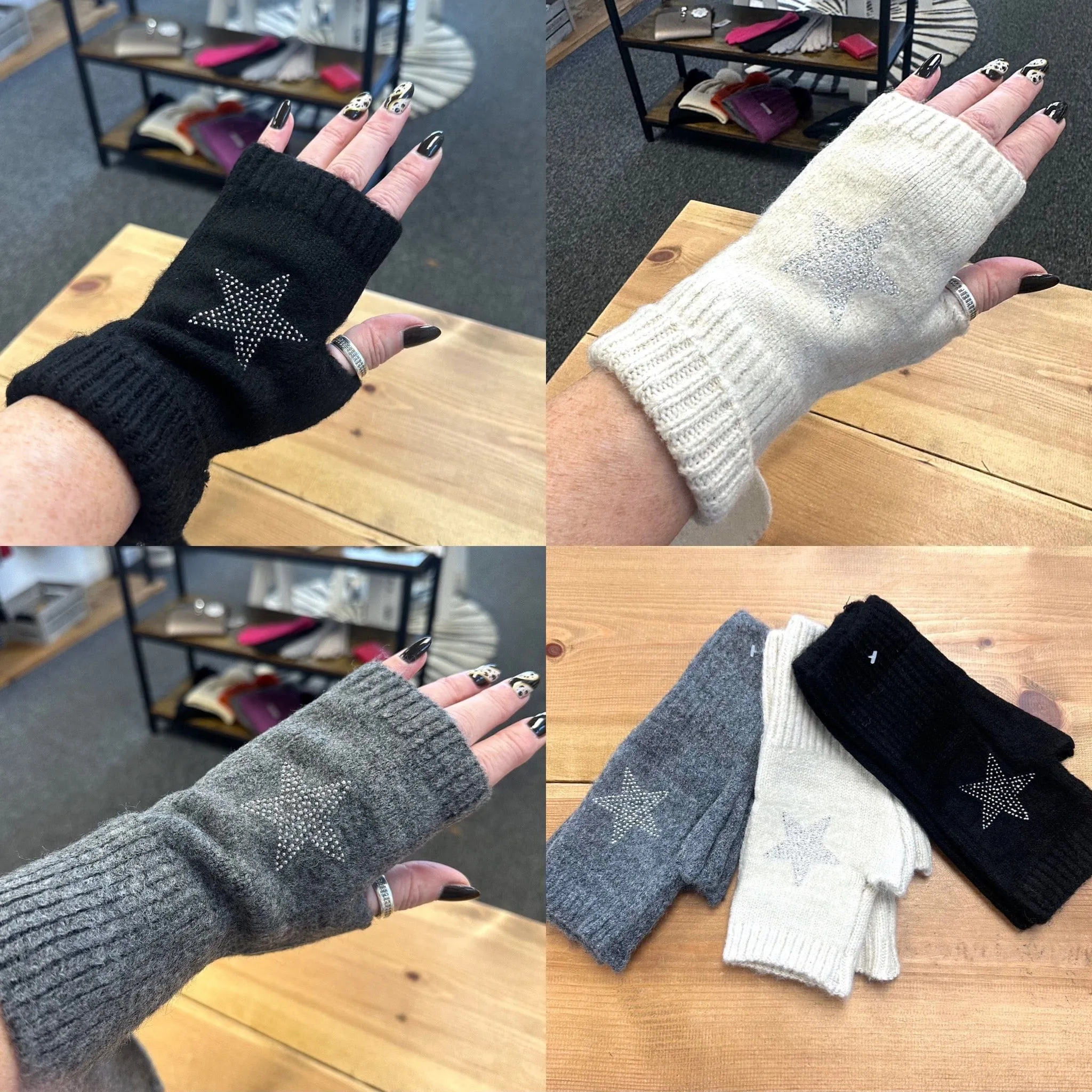 Fingerless Star Gloves (3 Colours)