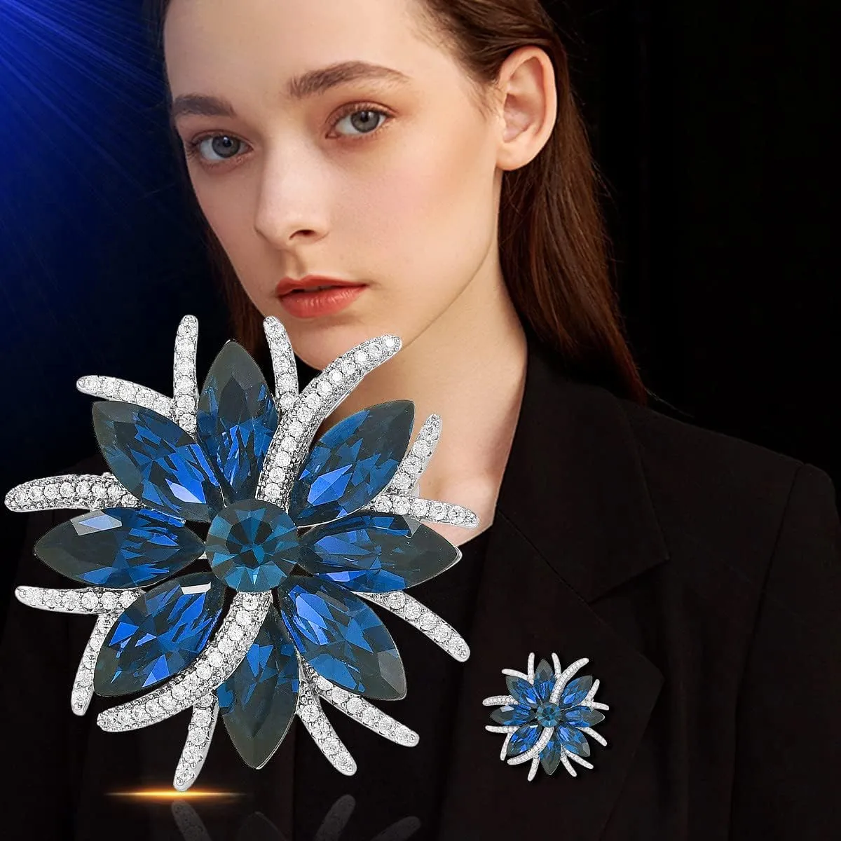 Floral Pearl Brooch Austrian Crystal Rhinestone Pins Gold Plated Leaf Lapel Pin Four Leaf Clover Brooch Birthday Graduation Jewelry Gift for Women Men