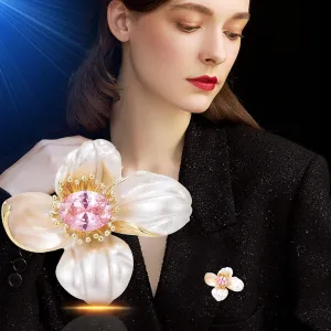 Flower Brooch Pin Gold-Plated Enamel Brooch Lapel Pins Flower Jewelry for Women