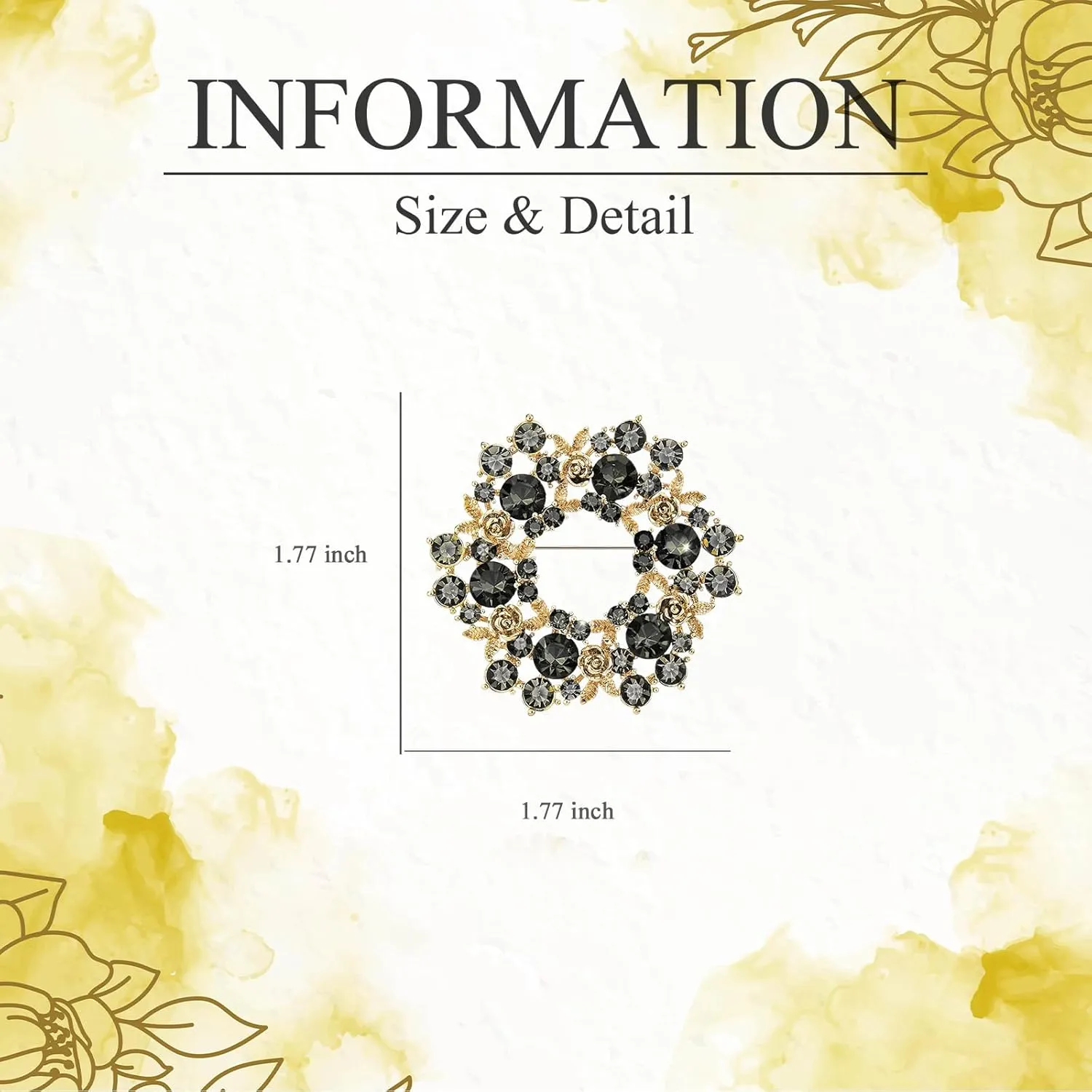 Flower Wreath Brooch for Women Rhinestone Wreath Brooch Pin Wedding Wreath Lapel Pin Jewelry for Mom Wife