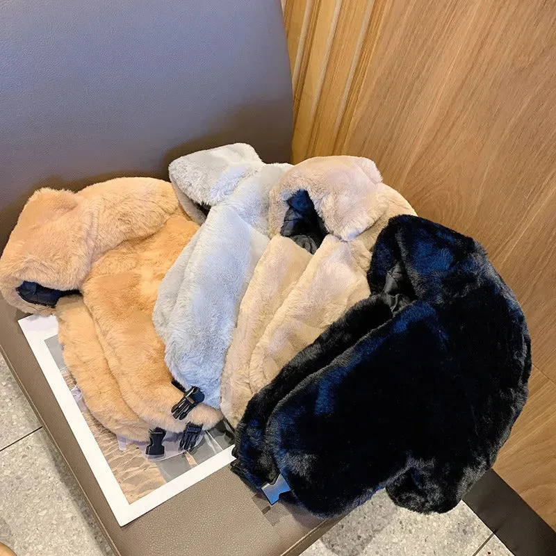 Fluffy Faux Fur Earflap Pilot Style Winter Hats for Women