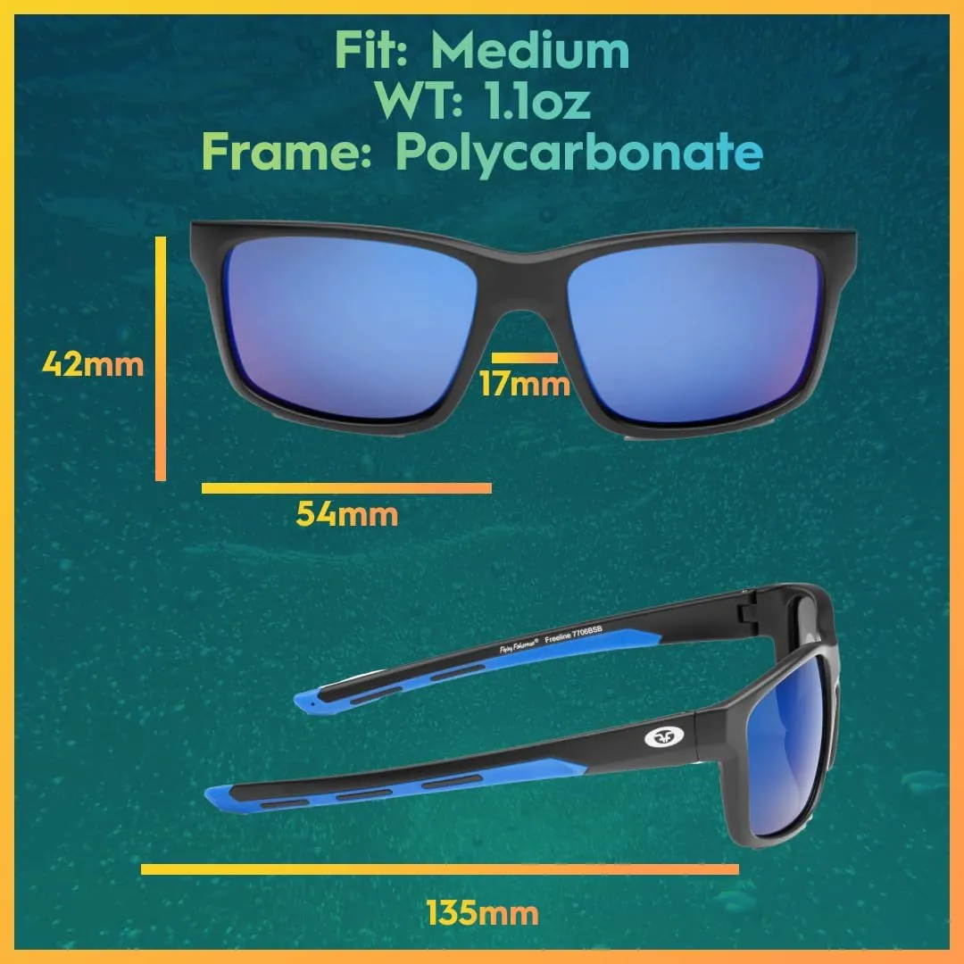 Flying Fisherman Freeline Polarized Sunglasses with AcuTint UV Blocker for Fishing and Outdoor Sports