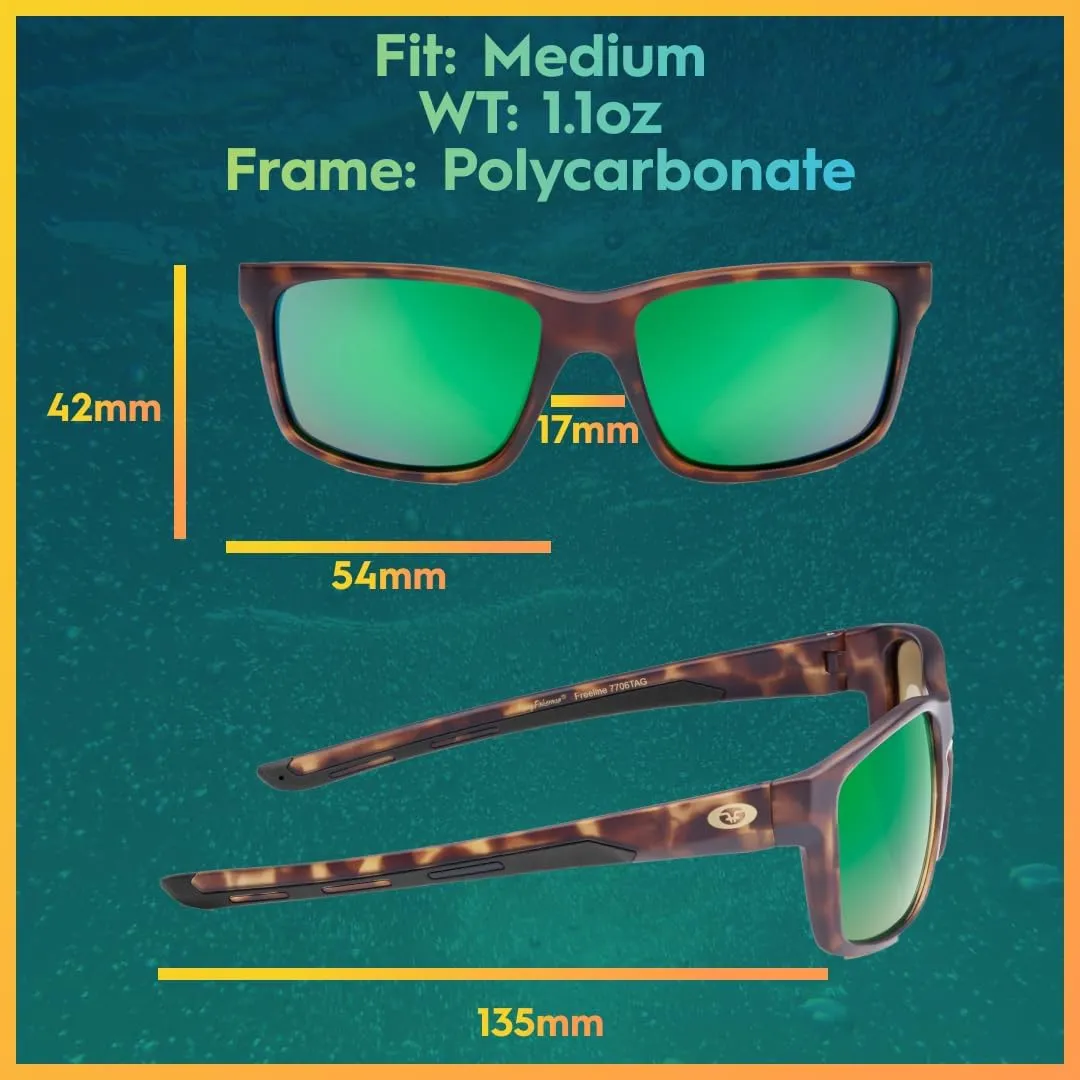 Flying Fisherman Freeline Polarized Sunglasses with AcuTint UV Blocker for Fishing and Outdoor Sports