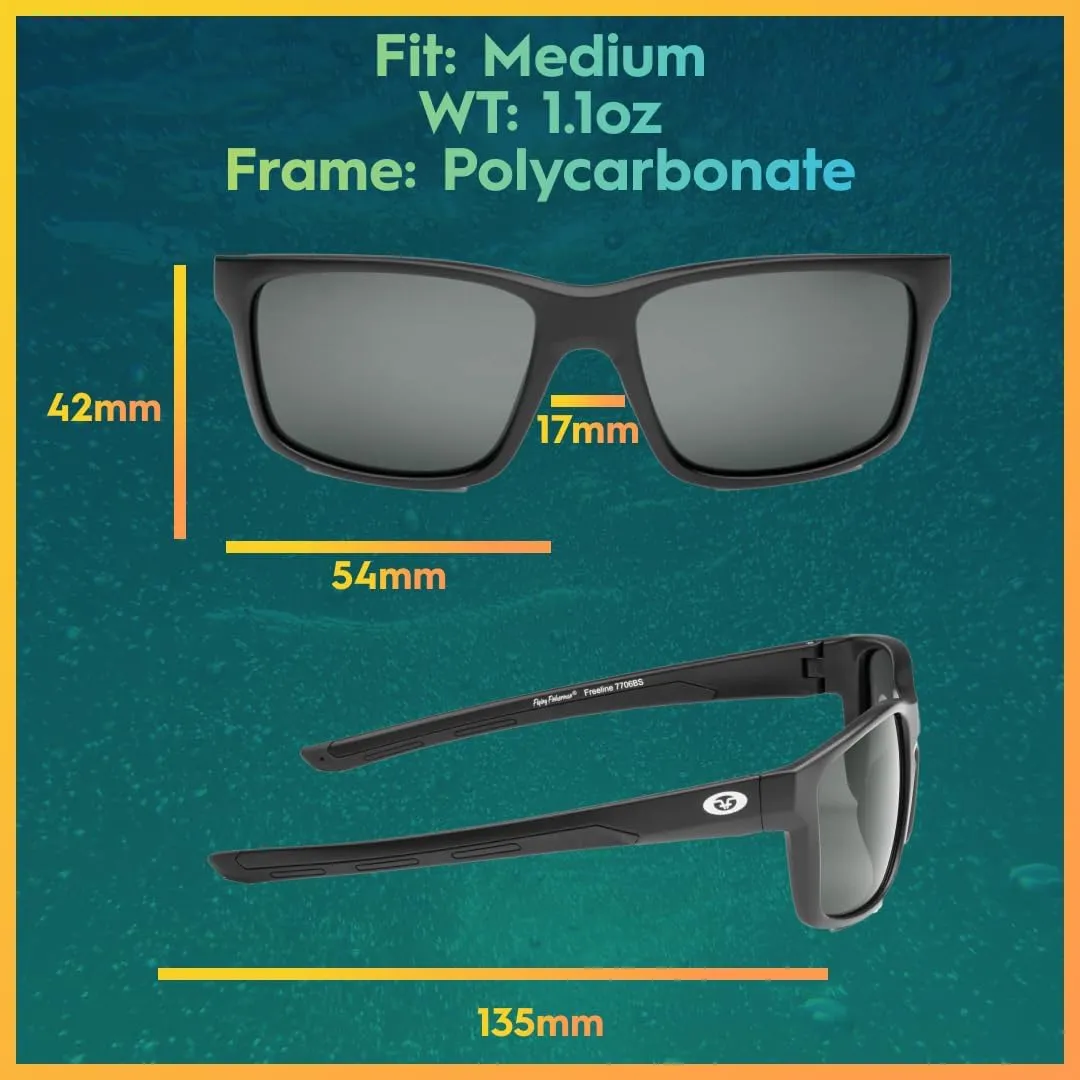 Flying Fisherman Freeline Polarized Sunglasses with AcuTint UV Blocker for Fishing and Outdoor Sports