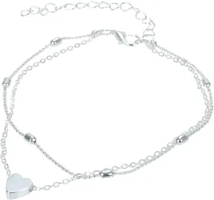 Foot Chain Heart Bracelet Double Chain Womens Anklets Jewelry Cute Anklet Adjustable Anklets Adjustable Bracelet Summer Beach Jewelry