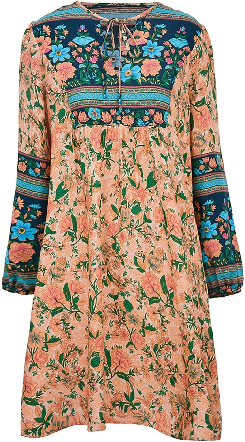 for Women Ladies Elasticized Shirt Patterned Long Sleeve Limp Racerback