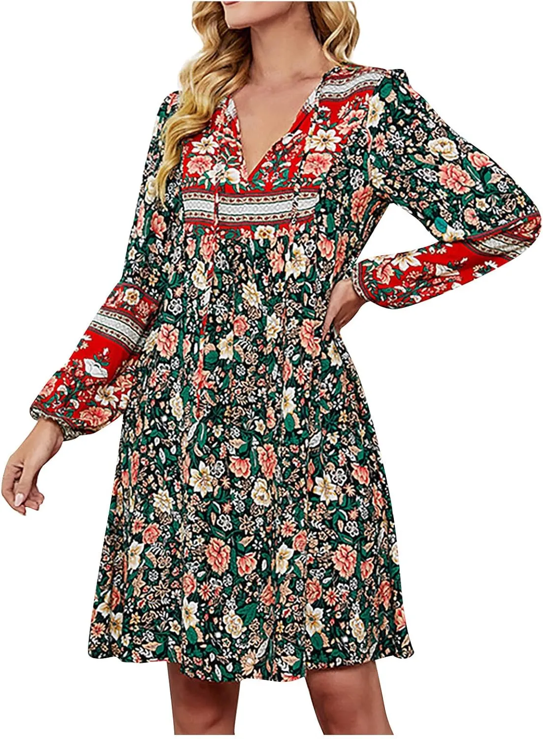 for Women Ladies Elasticized Shirt Patterned Long Sleeve Limp Racerback