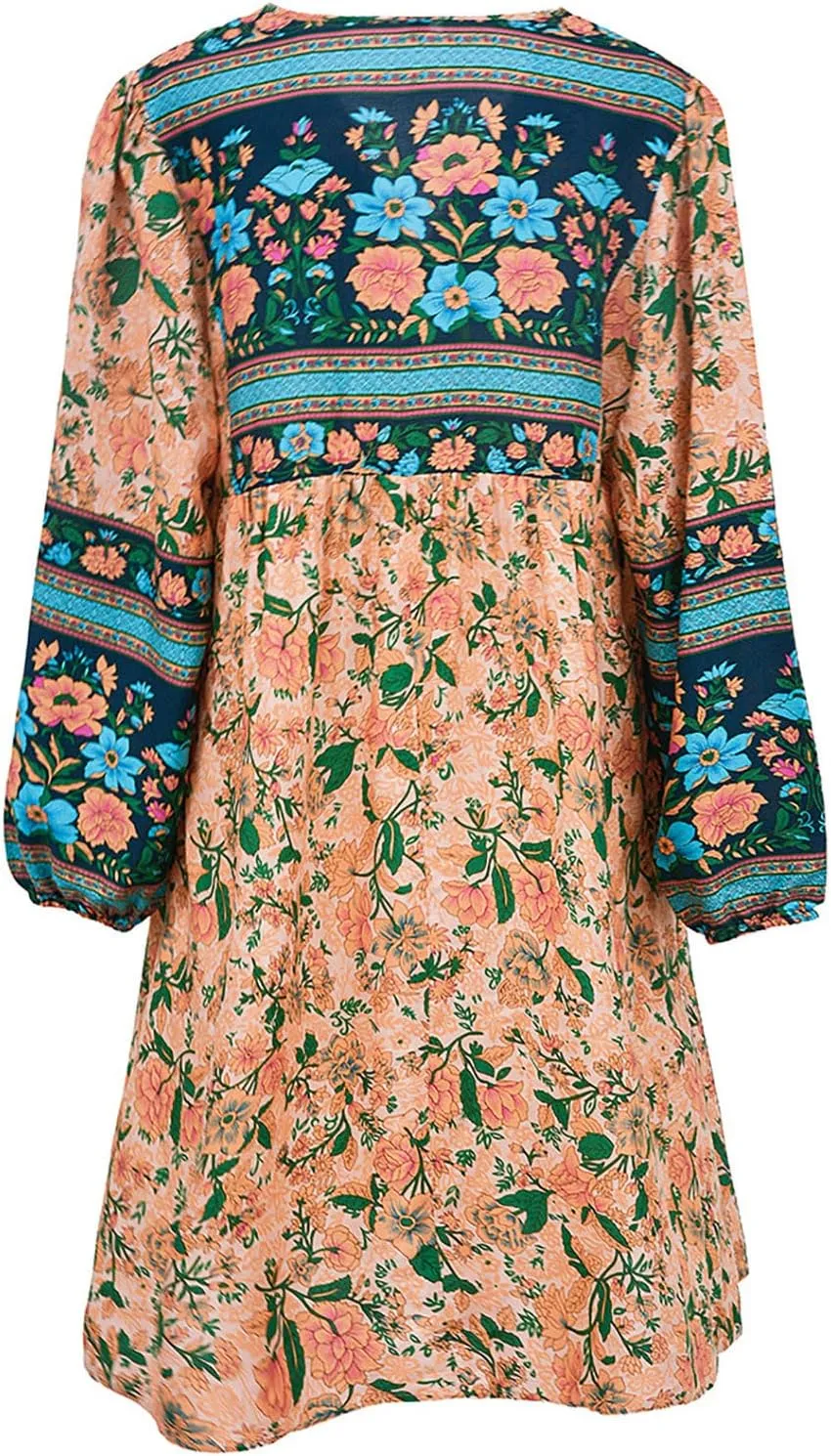 for Women Ladies Elasticized Shirt Patterned Long Sleeve Limp Racerback
