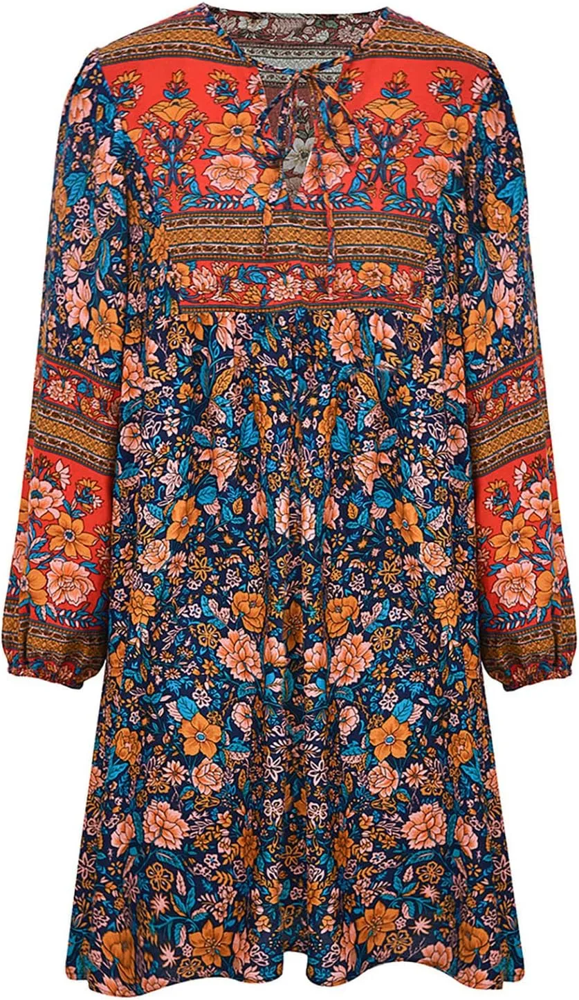 for Women Ladies Elasticized Shirt Patterned Long Sleeve Limp Racerback