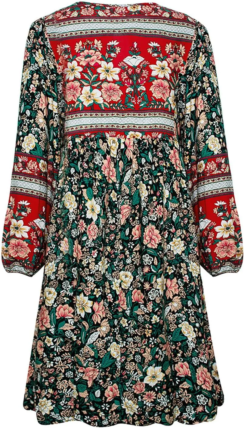 for Women Ladies Elasticized Shirt Patterned Long Sleeve Limp Racerback