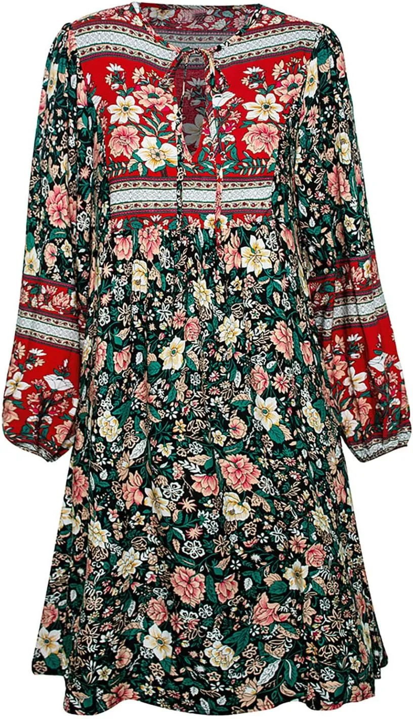 for Women Ladies Elasticized Shirt Patterned Long Sleeve Limp Racerback