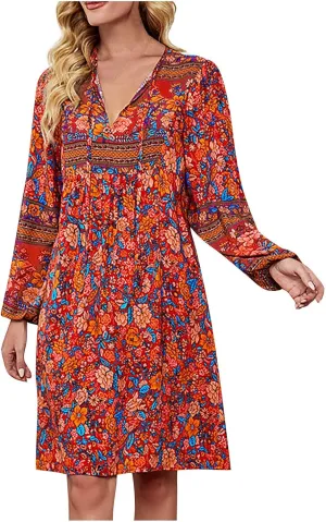 for Women Ladies Elasticized Shirt Patterned Long Sleeve Limp Racerback