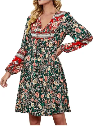 for Women Ladies Elasticized Shirt Patterned Long Sleeve Limp Racerback