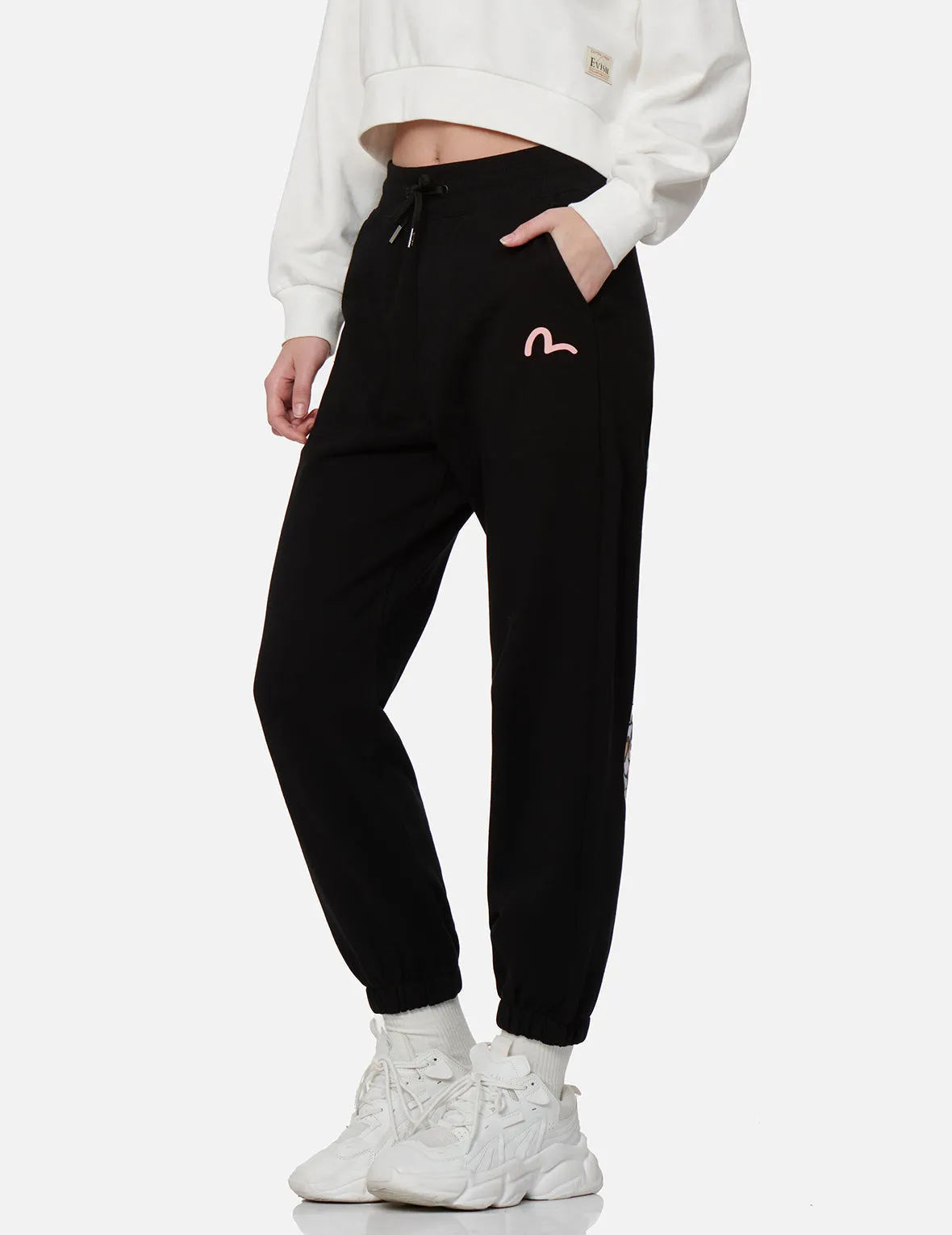 Fortune Cat and Daruma Double Daicock Print Sweatpants