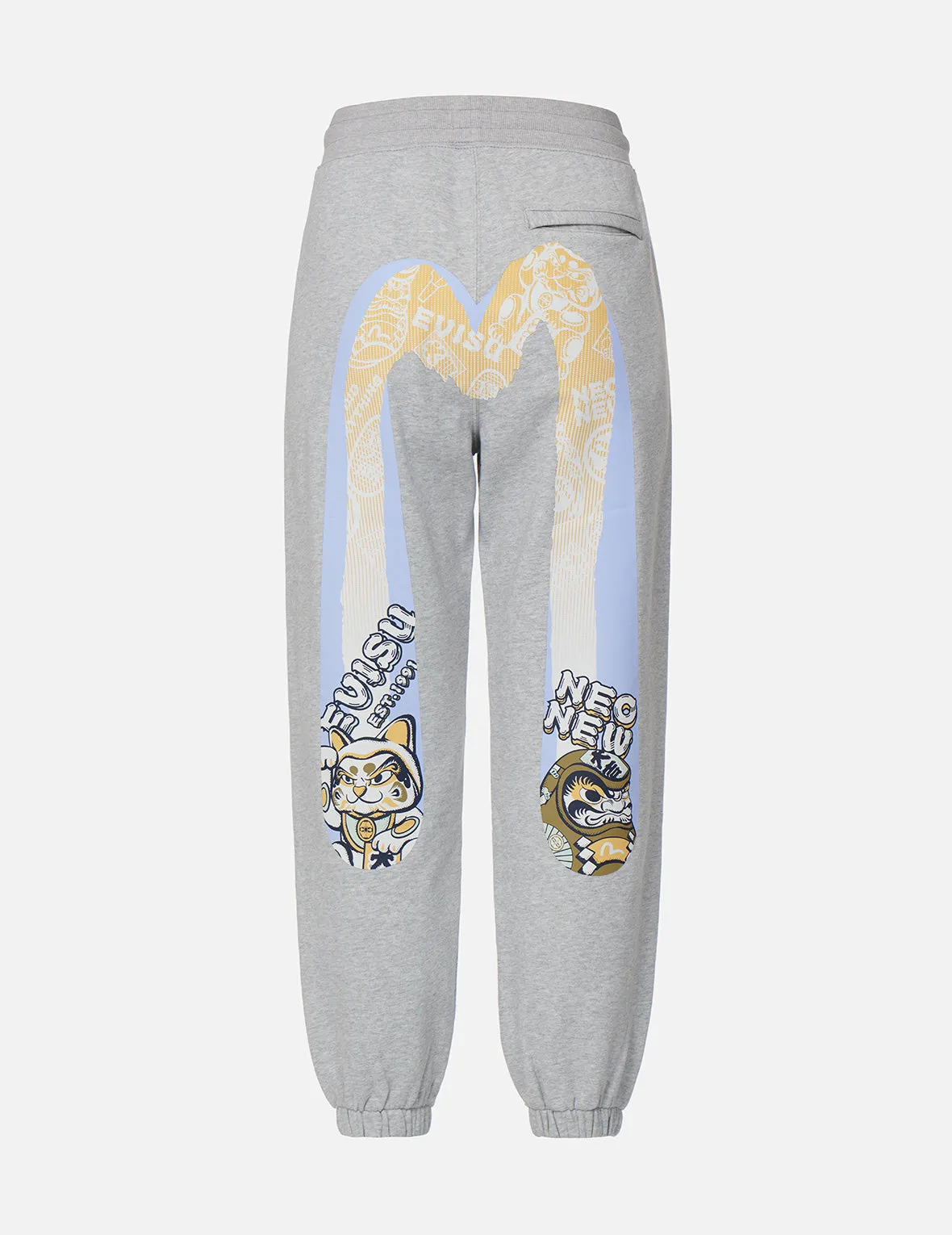 Fortune Cat and Daruma Double Daicock Print Sweatpants