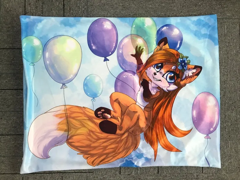 Fox Furry Printed US Standard Pillow Cover for Bed, Fox Pillowcase, Fox Nursery Decor, Soft Pillow, Accent Pillow, Decorative Pillow