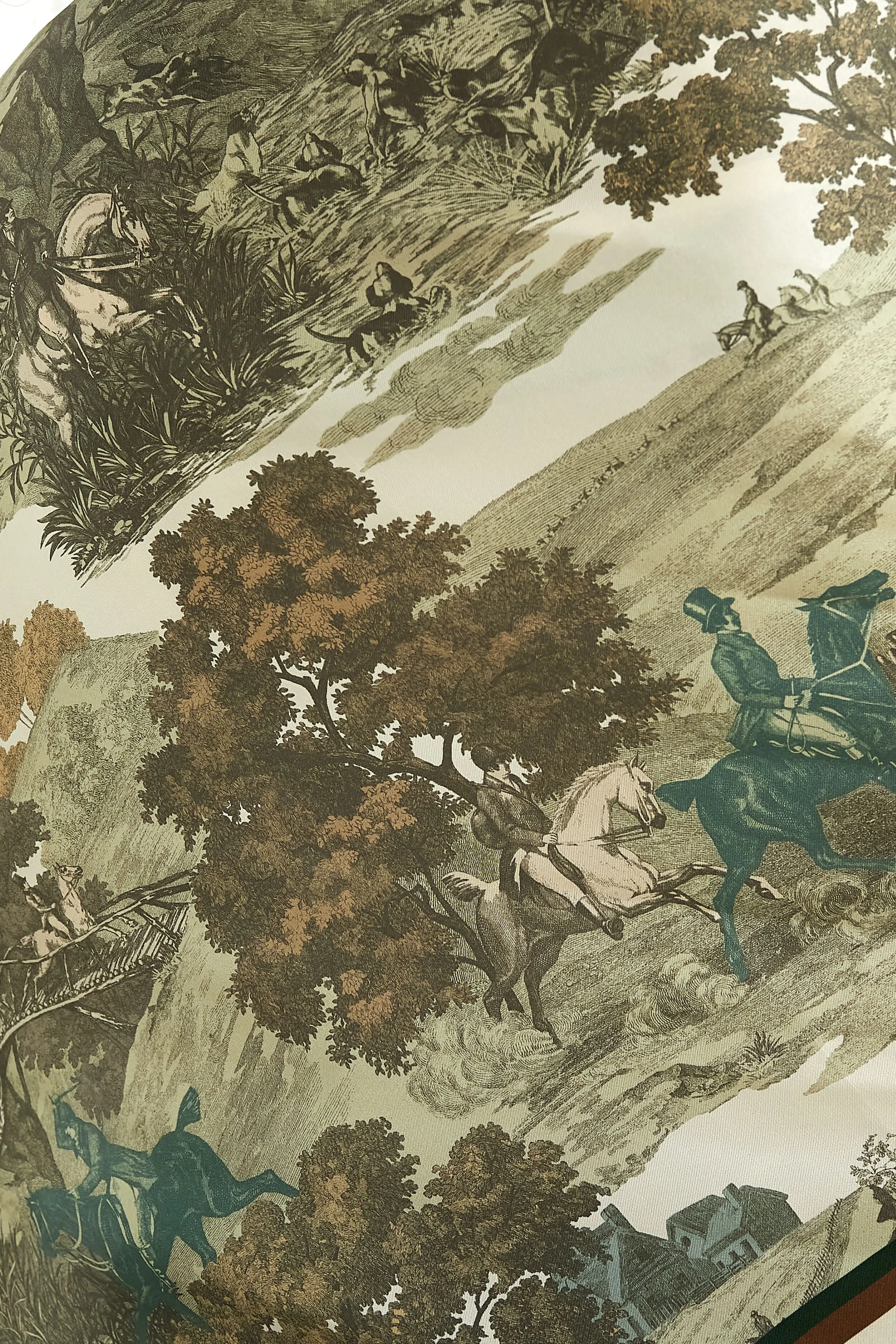 Foxhunt Toile Medium Silk Scarf