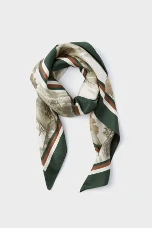 Foxhunt Toile Medium Silk Scarf
