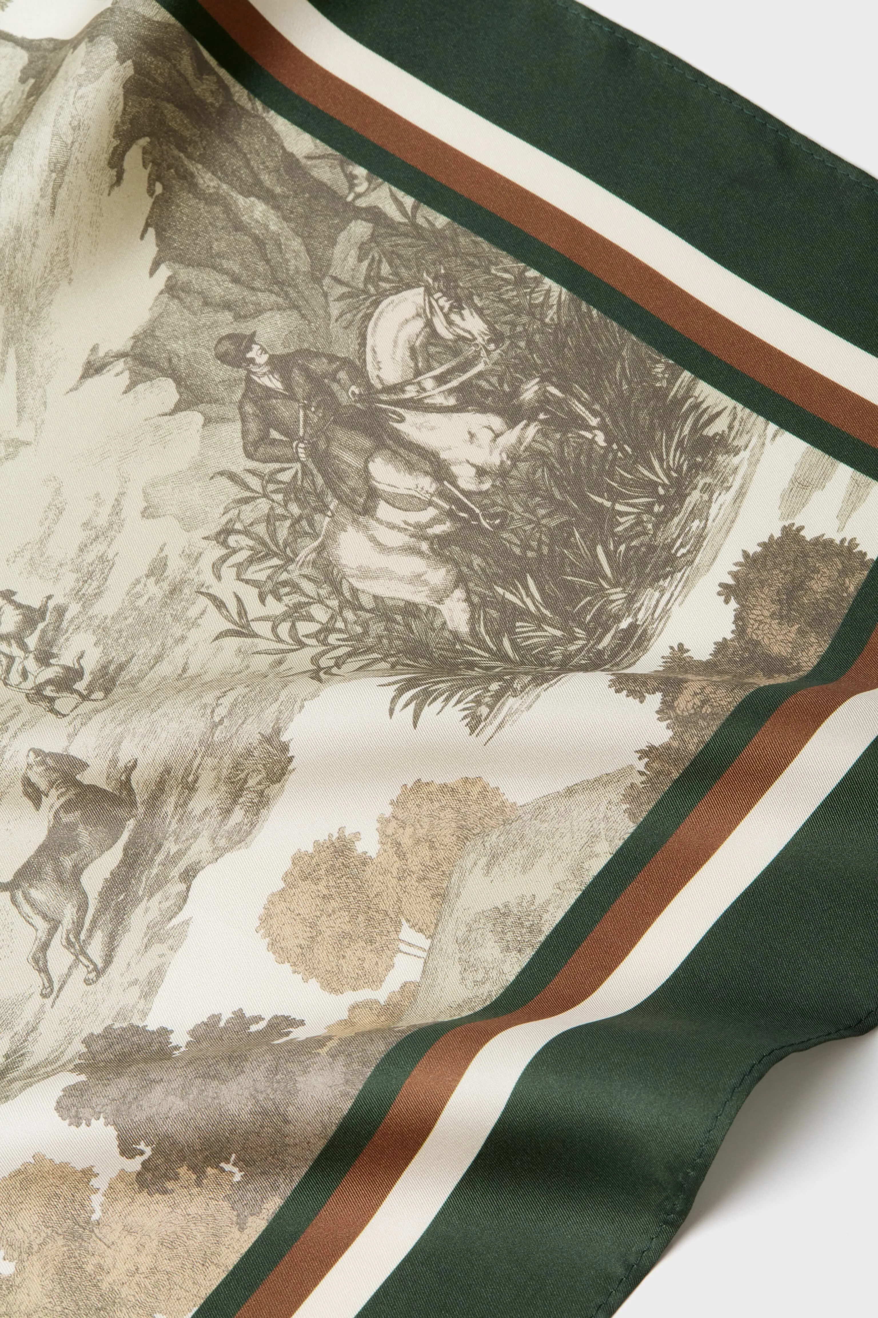 Foxhunt Toile Medium Silk Scarf