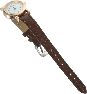 FRCOLOR Digital Face Leather Watch Stylish Small for Students Elegant Brown Strap and Minimalist Design