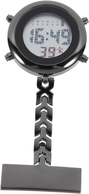 FRCOLOR Digital Nurse Lapel Pin Watch Multifunctional Pocket Watch for Nurses Doctors Durable Electronic Present for Medical Professionals Stylish Design for Easy Viewing