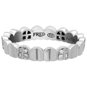 Fred of Paris Women's Ring - Une Ile D'or Diamond Arc WG, Size 4.75 | 4B0777-049