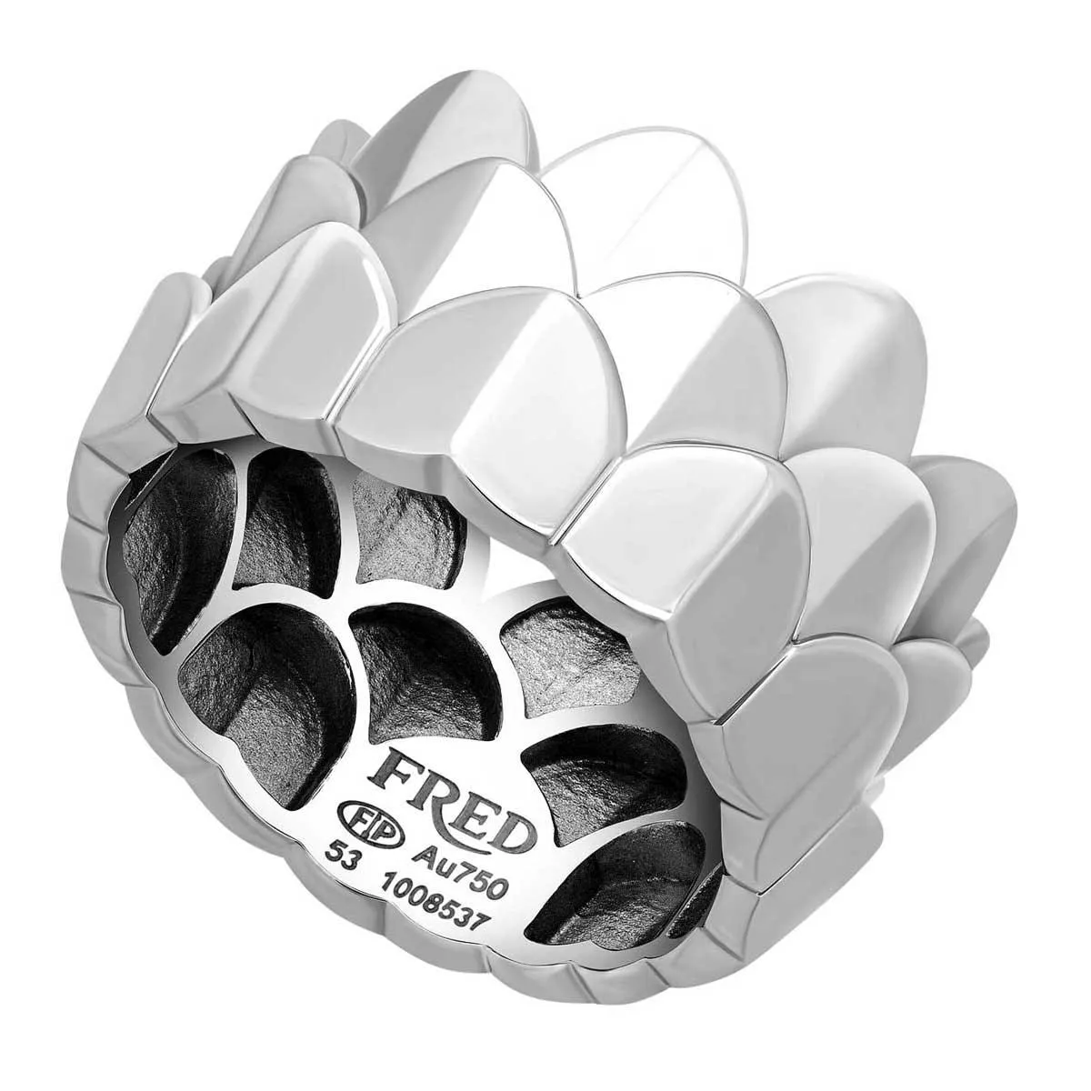 Fred of Paris Women's Ring - Une Ile D'or Triple Arc Motif WG, Size 3.75 | 4B0747-046
