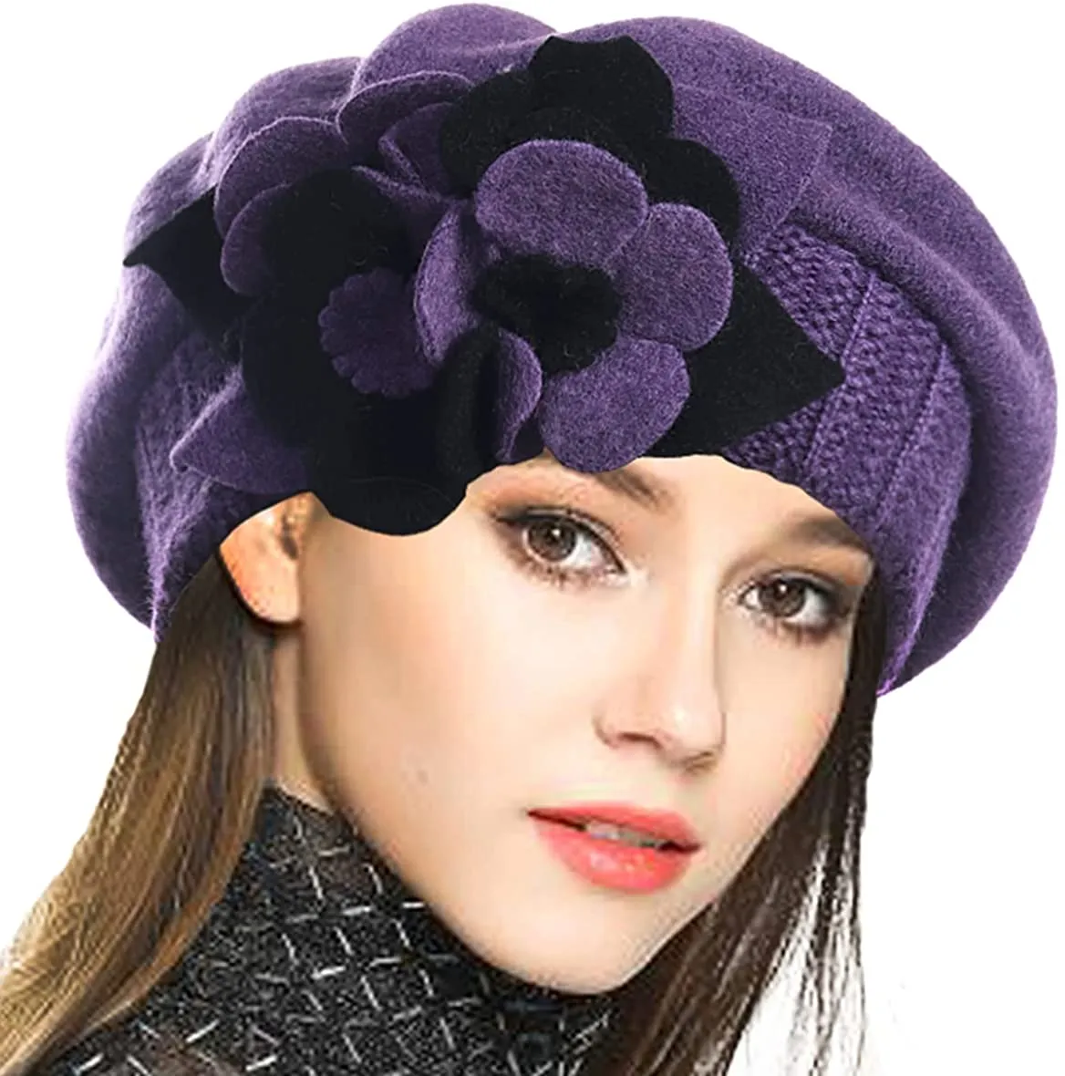 French Beret 100% Wool Beret Beanie Winter Hat