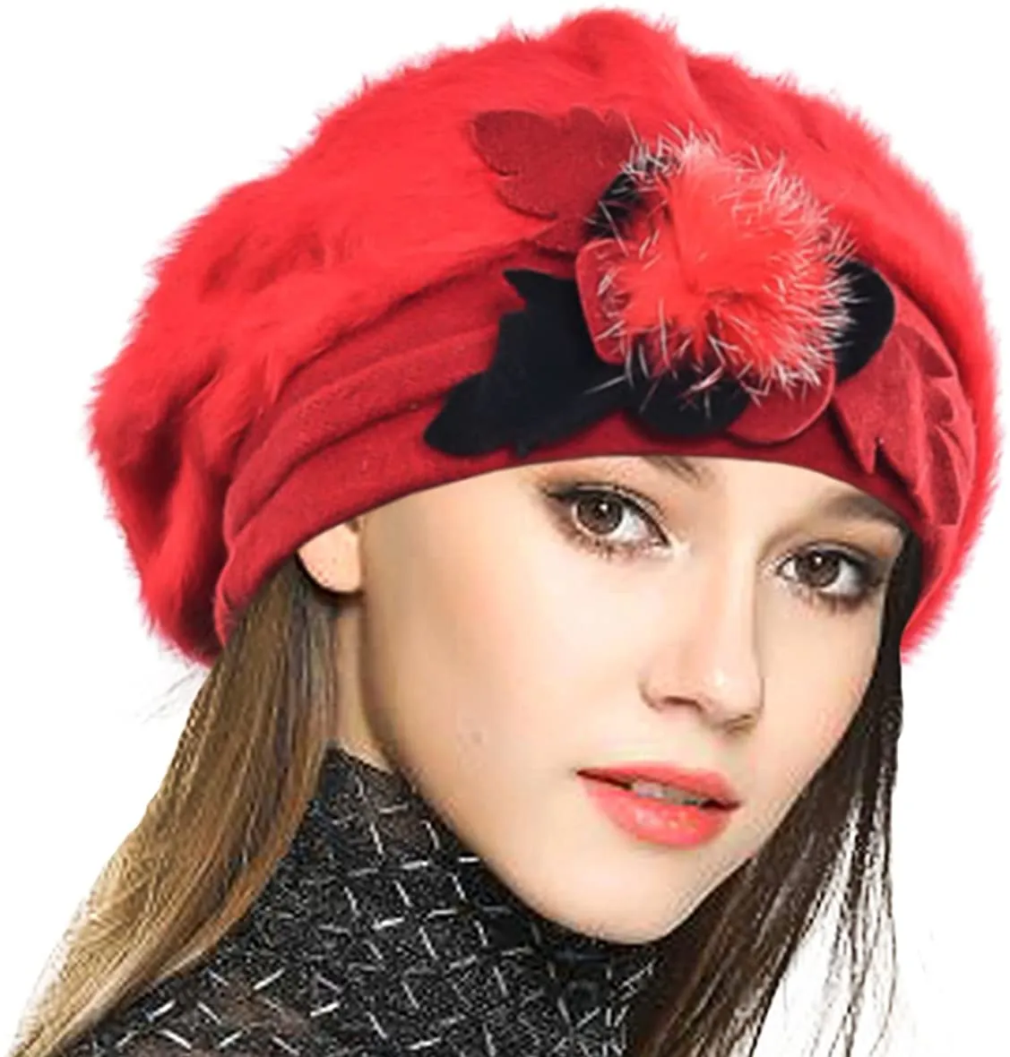 French Beret 100% Wool Beret Beanie Winter Hat