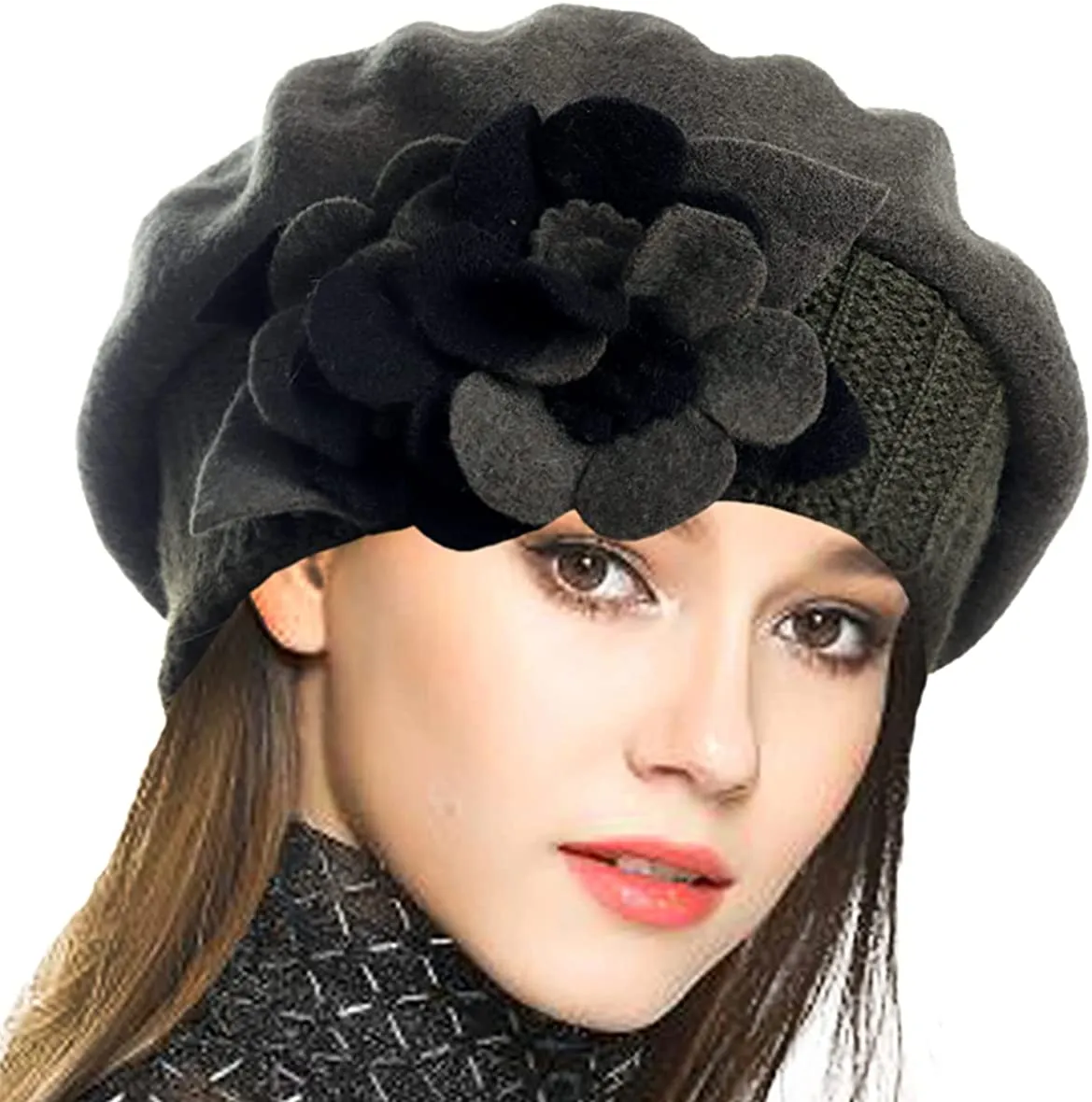 French Beret 100% Wool Beret Beanie Winter Hat