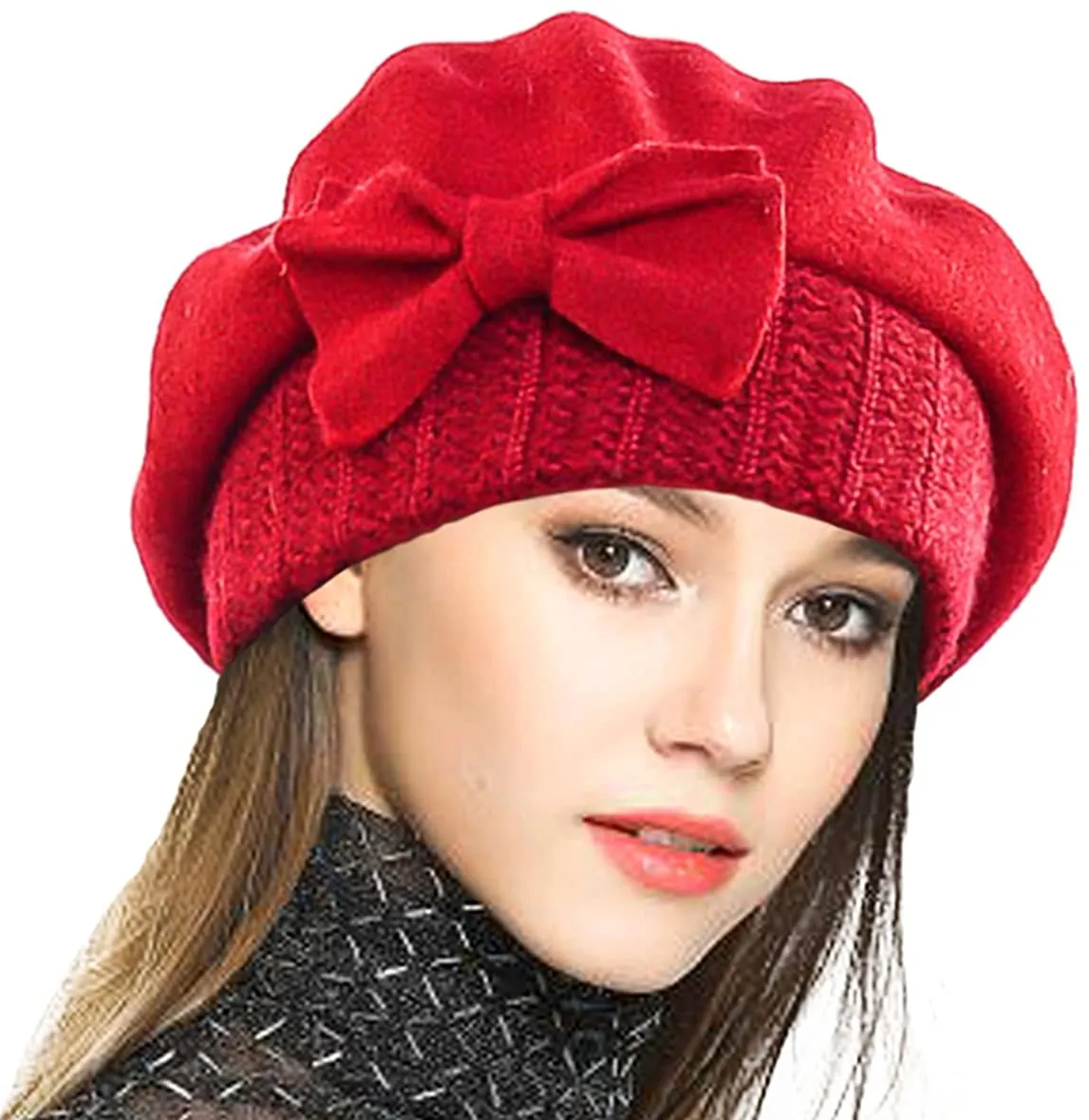 French Beret 100% Wool Beret Beanie Winter Hat