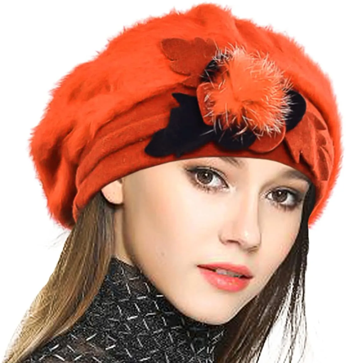 French Beret 100% Wool Beret Beanie Winter Hat