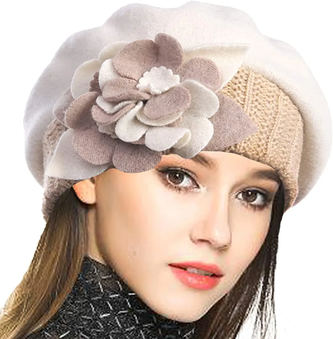 French Beret 100% Wool Beret Beanie Winter Hat