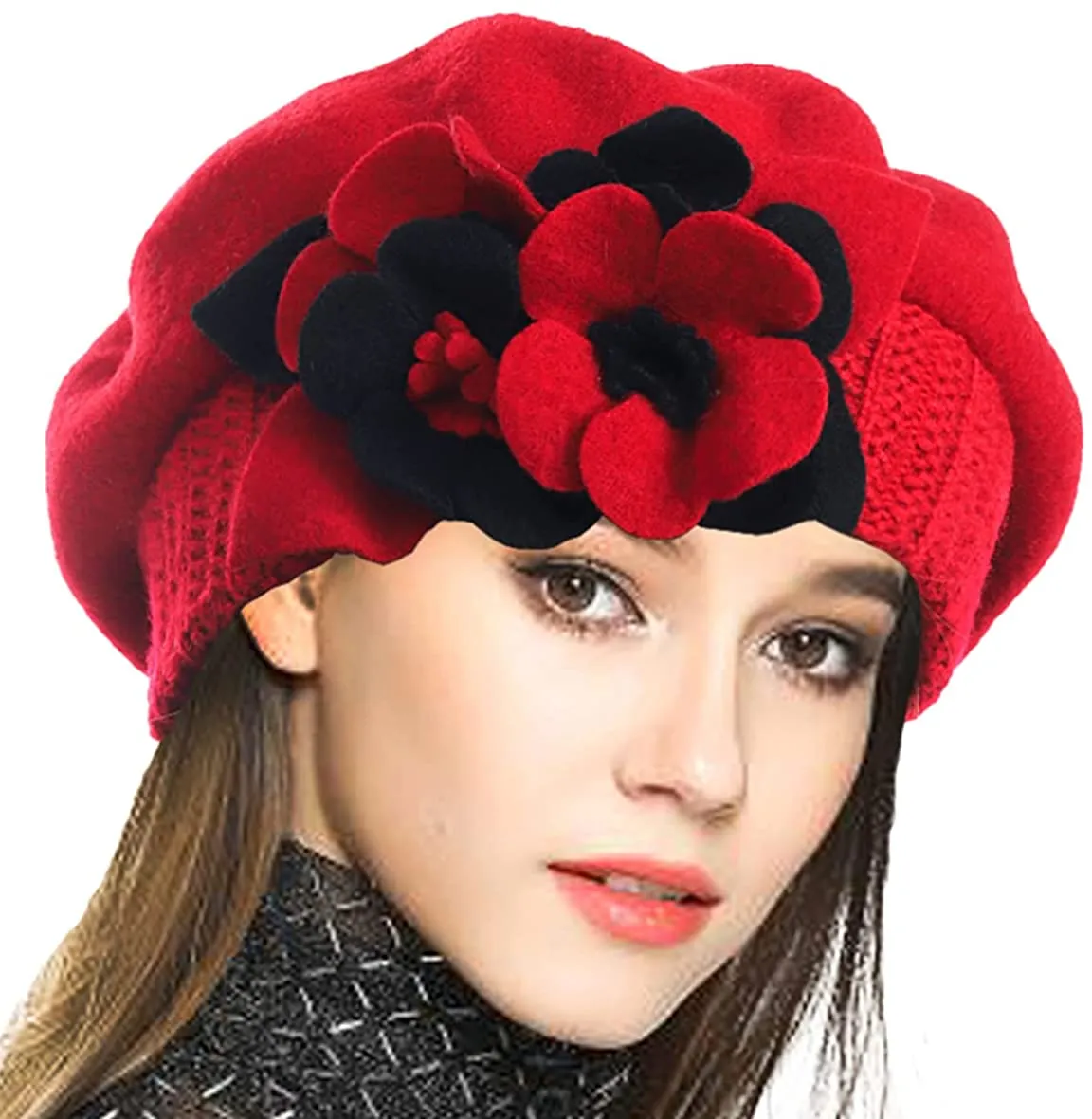 French Beret 100% Wool Beret Beanie Winter Hat