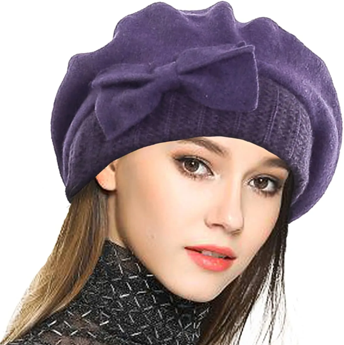 French Beret 100% Wool Beret Beanie Winter Hat