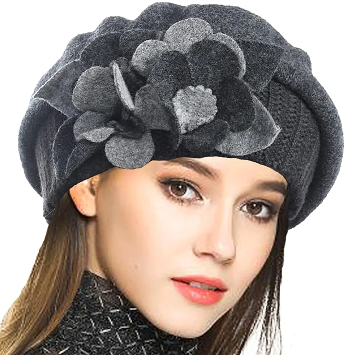 French Beret 100% Wool Beret Beanie Winter Hat