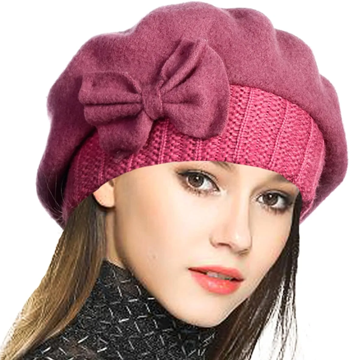 French Beret 100% Wool Beret Beanie Winter Hat