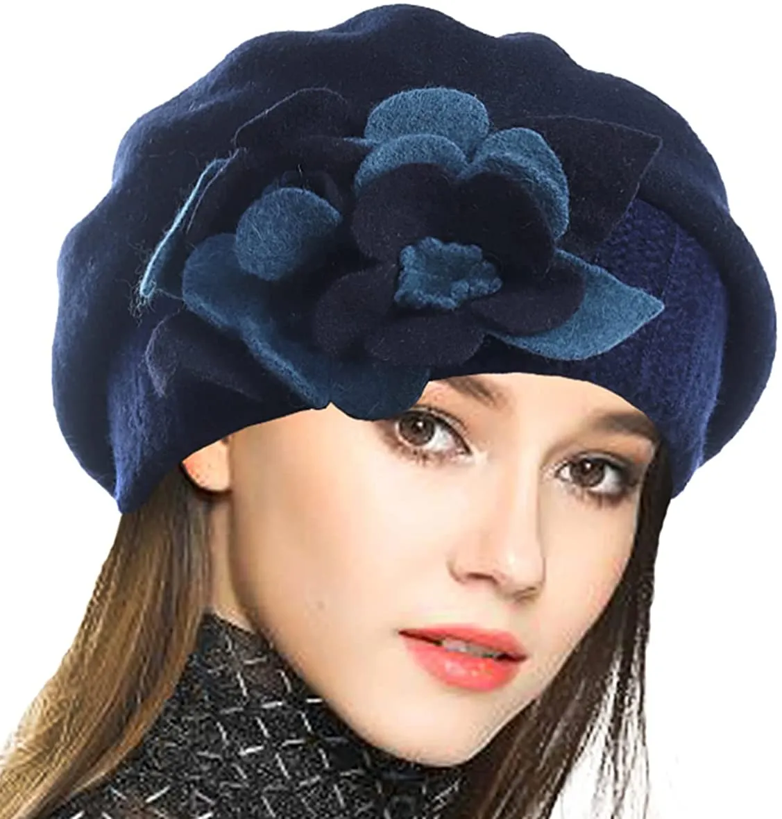 French Beret 100% Wool Beret Beanie Winter Hat