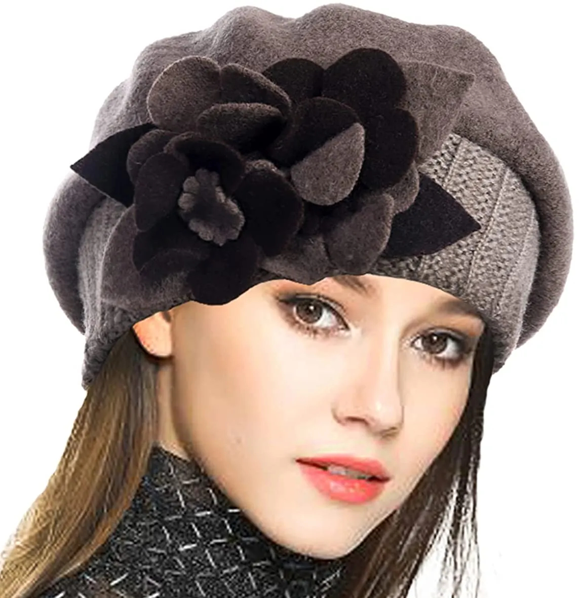 French Beret 100% Wool Beret Beanie Winter Hat