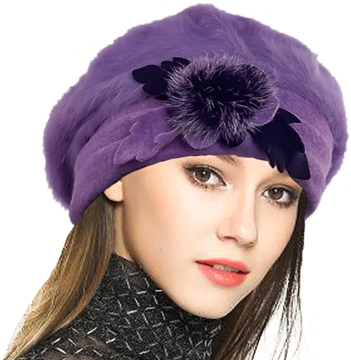 French Beret 100% Wool Beret Beanie Winter Hat