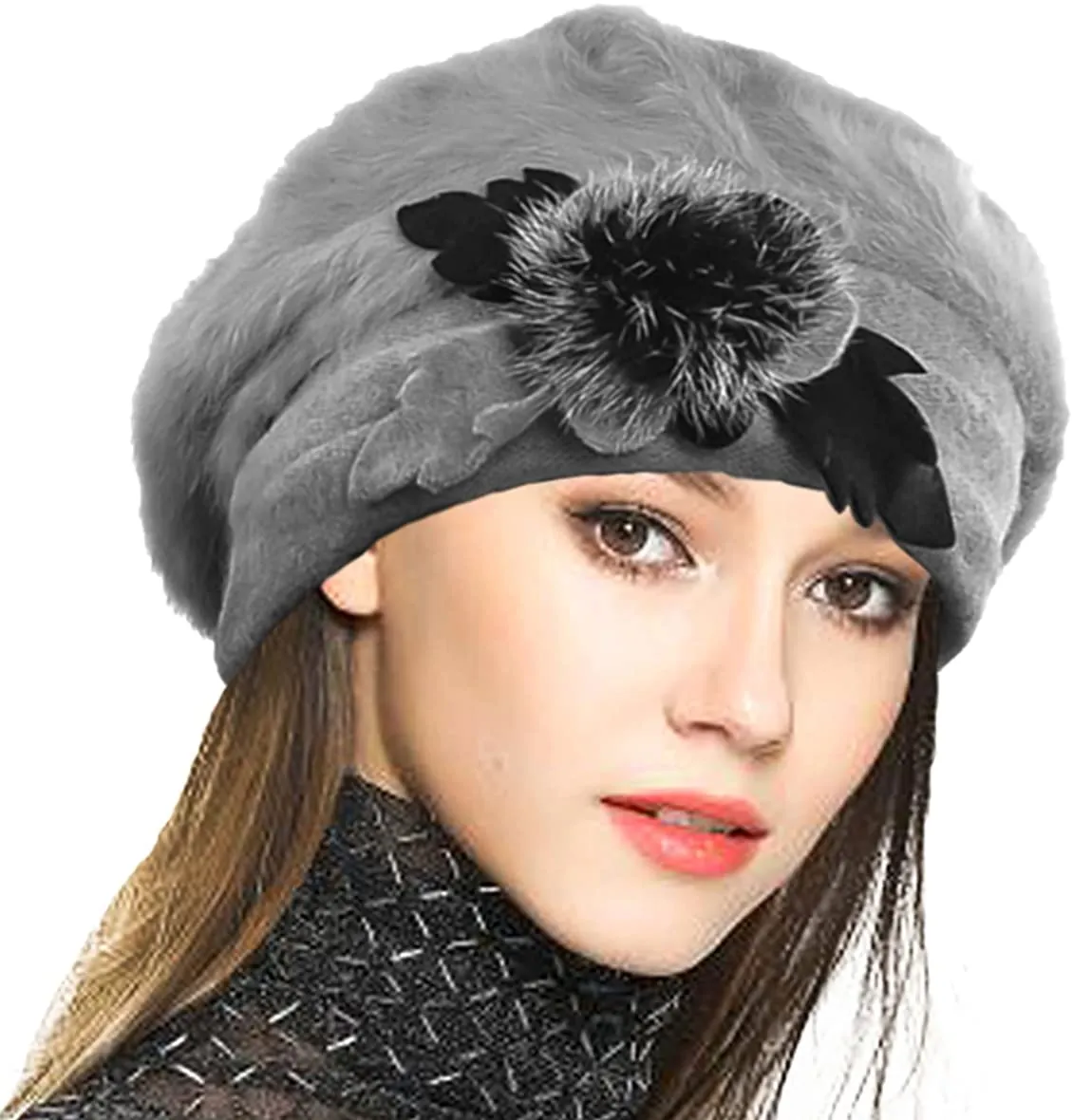 French Beret 100% Wool Beret Beanie Winter Hat