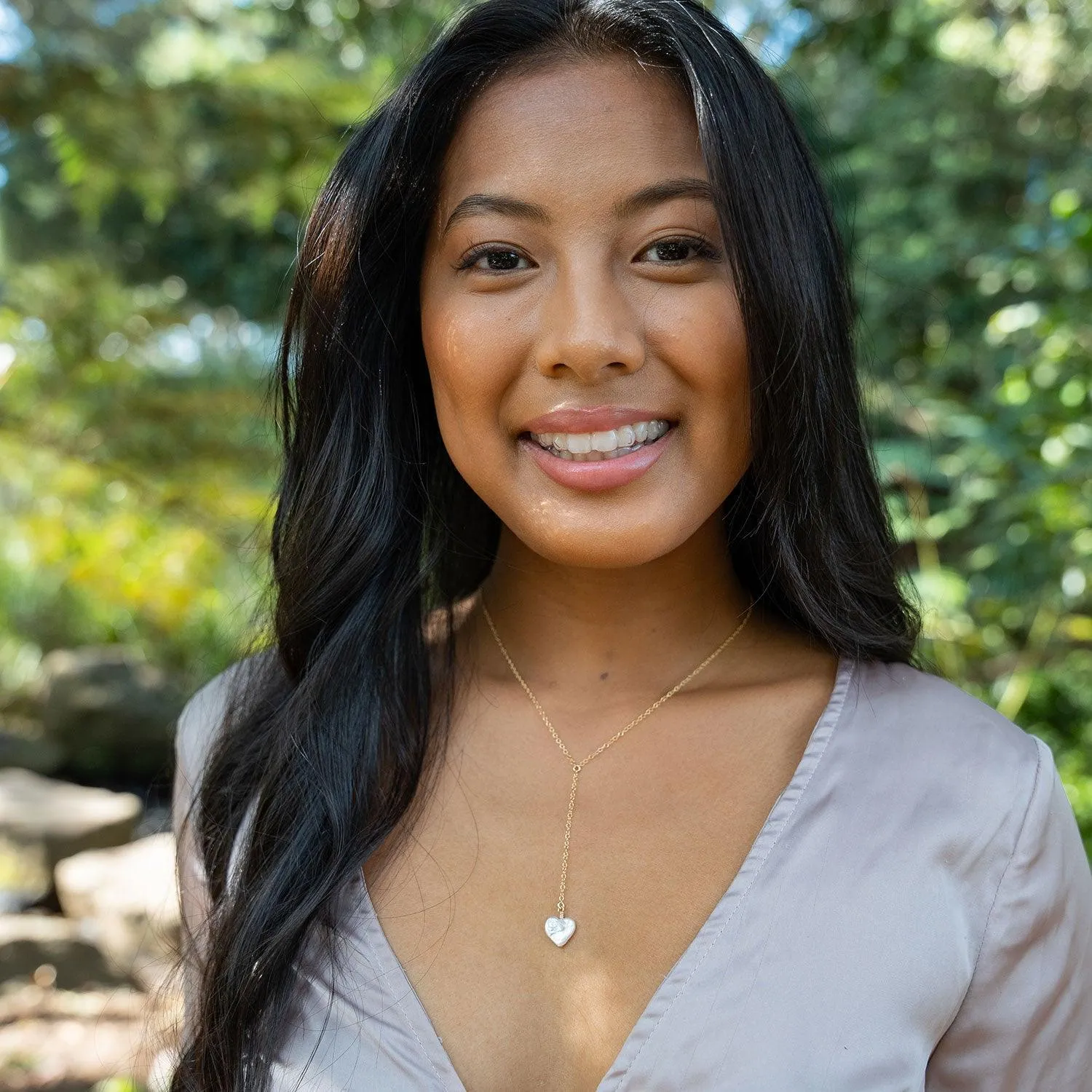 Freshwater Pearl Heart Lariat Necklace