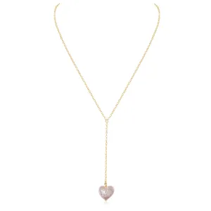 Freshwater Pearl Heart Lariat Necklace
