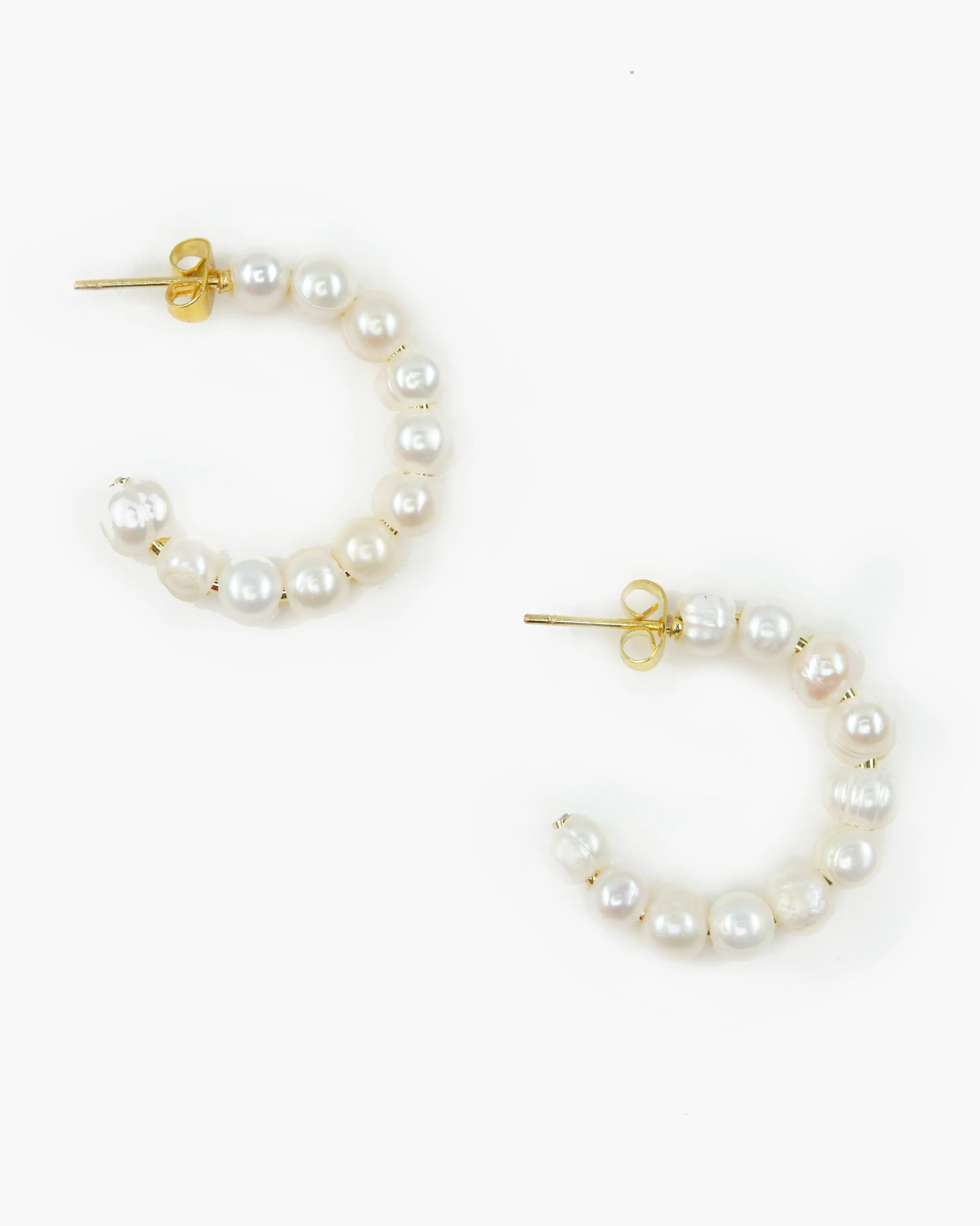 Freshwater Pearl Hoop Earring (ER585)