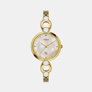 Fria Women's Mother Of Pearl Analog Brass Watch TWEL18101