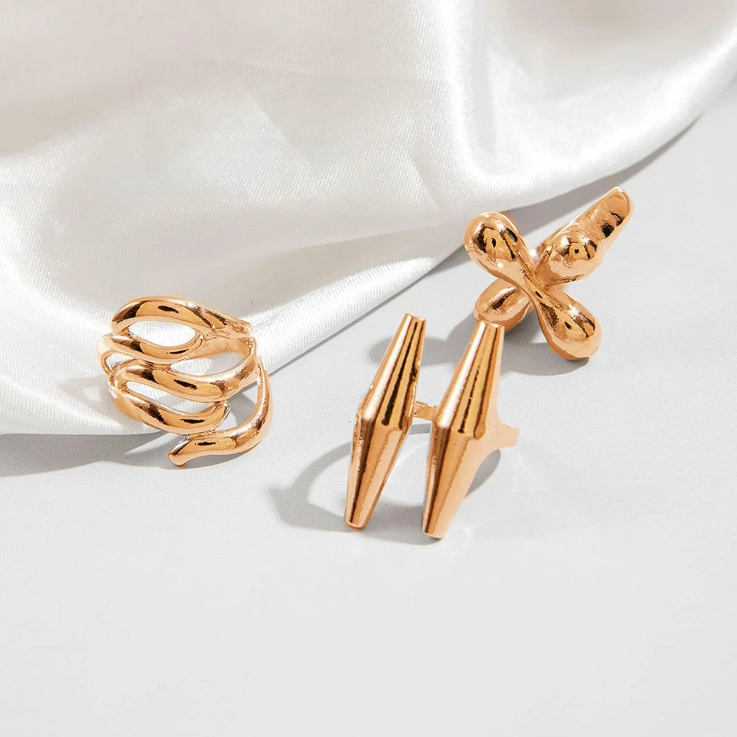 Frodete Chunky Gold Rings Set for Women Stackable Gold Rings Chunky Minimalist Solid Ring Trendy Statement Minimalist Jewelry