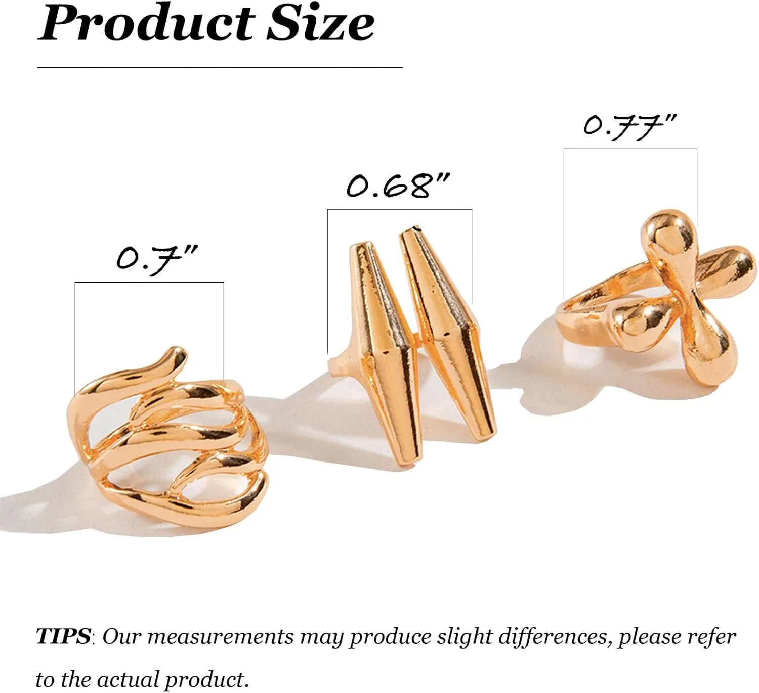 Frodete Chunky Gold Rings Set for Women Stackable Gold Rings Chunky Minimalist Solid Ring Trendy Statement Minimalist Jewelry